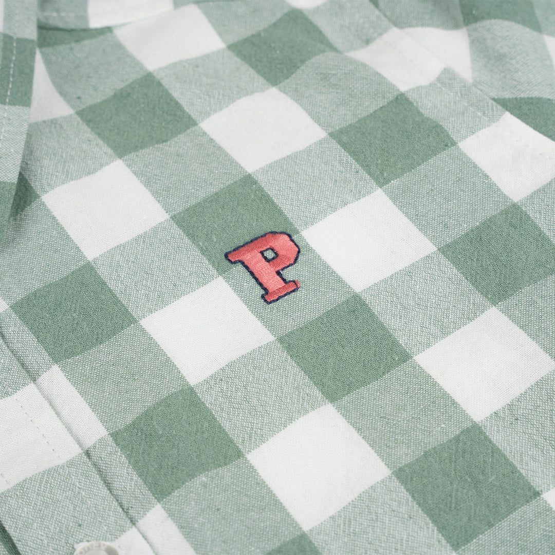 Poney Boys Green Dark Ivy Checks Short Sleeve Shirt