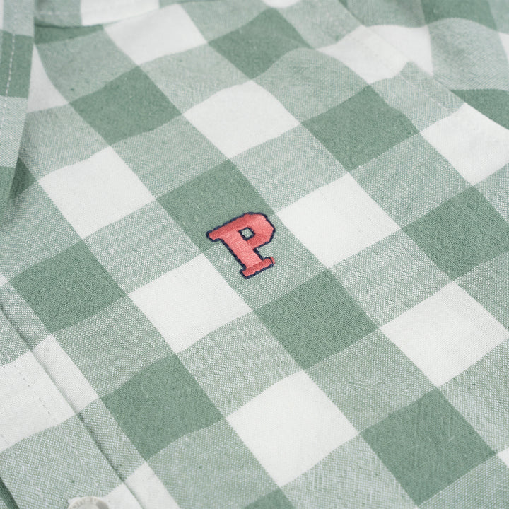 Poney Boys Green Dark Ivy Checks Short Sleeve Shirt
