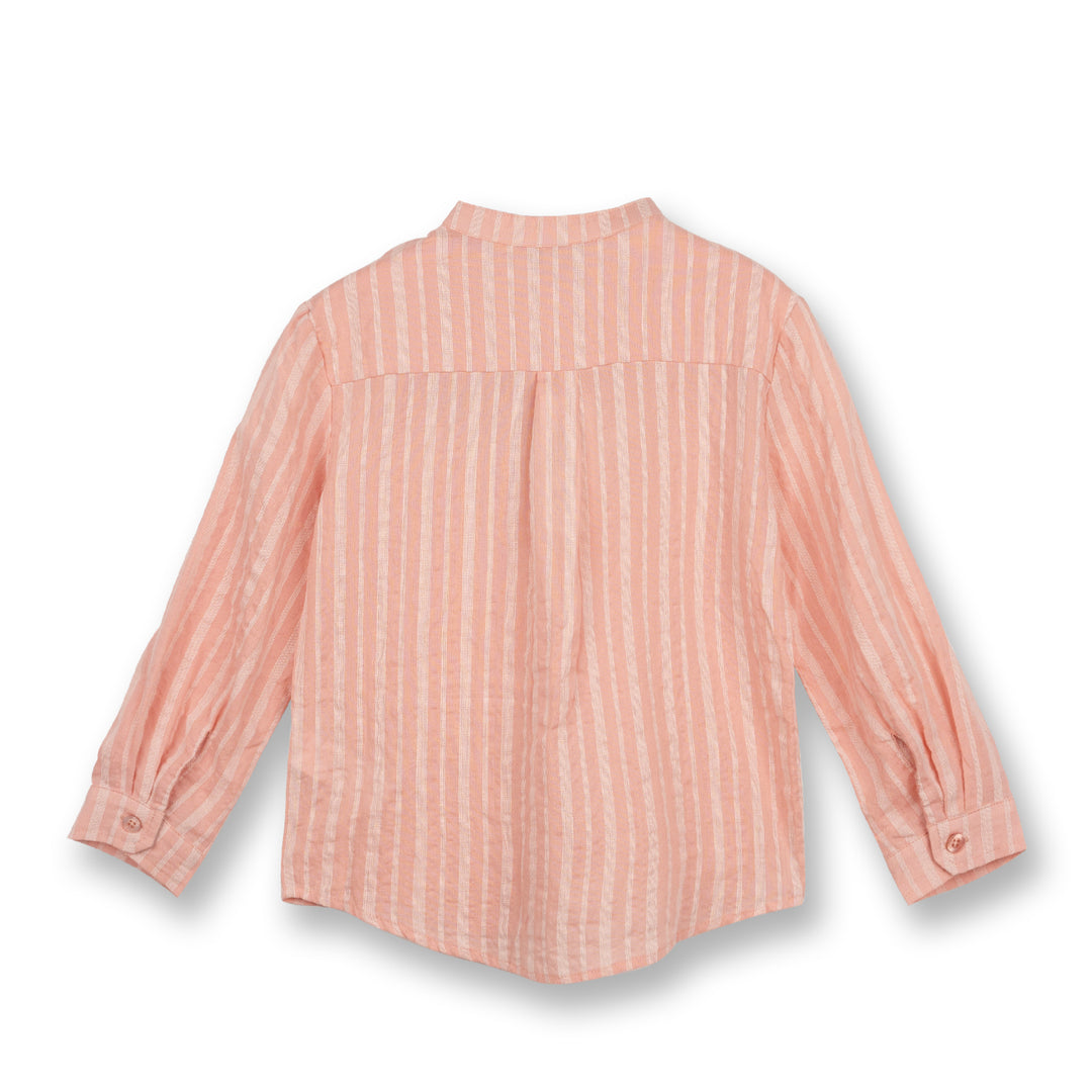 Poney Boys Brown Almost Apricot Striped Long Sleeves Shirt