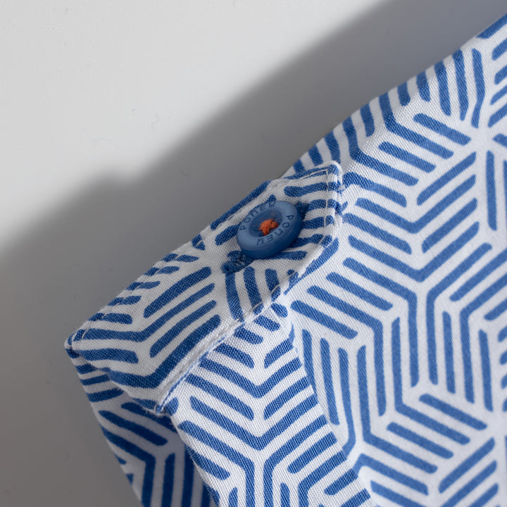 Poney Bright Cobalt Geomatric Short Sleeve Shirt