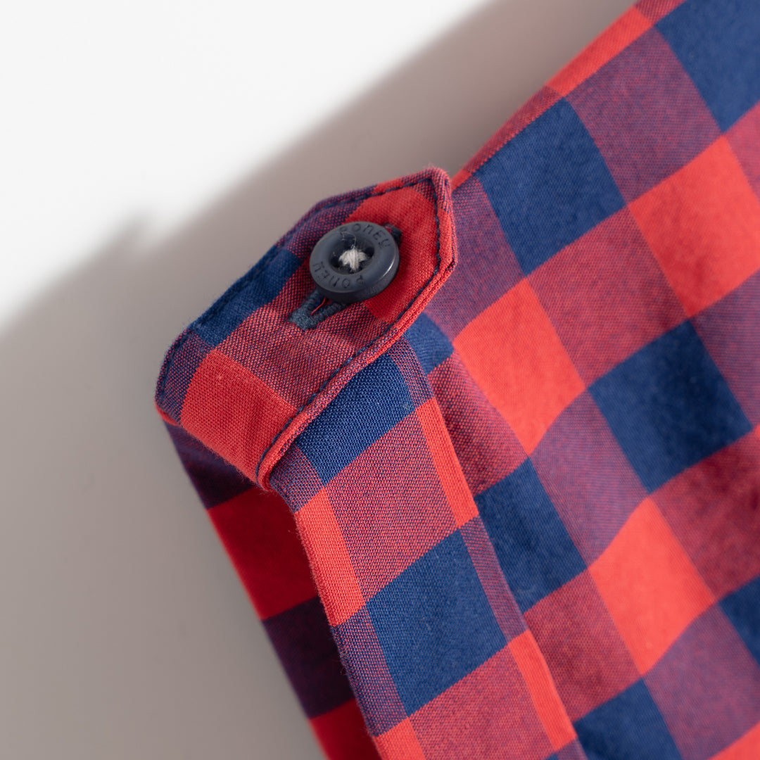 Poney Classic Red & Navy Gingham Short Sleeve Shirt