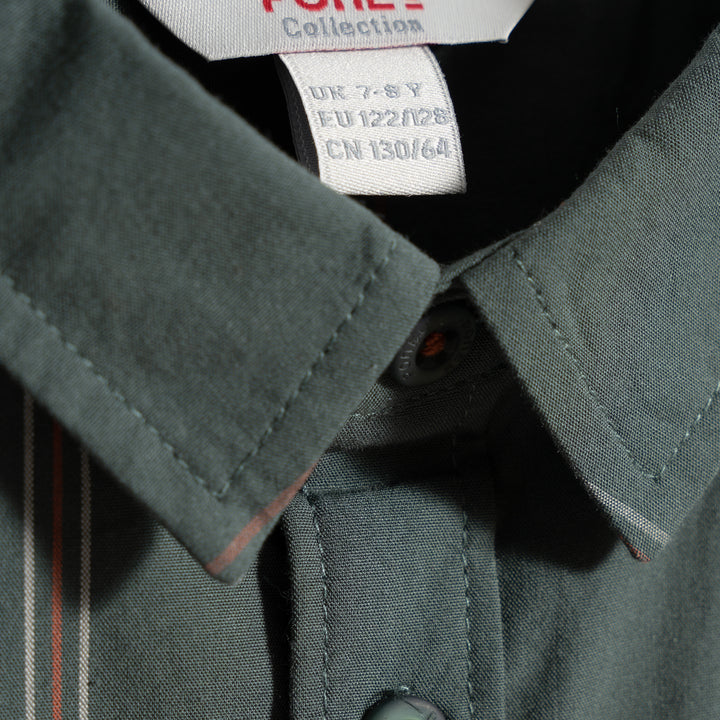 Poney Windowpane Checked Short Sleeve Shirt