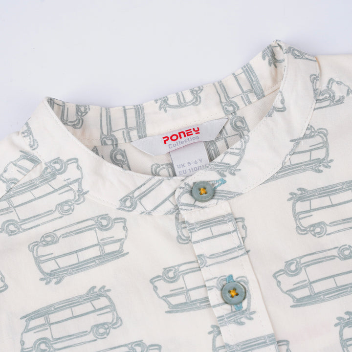 Poney Boys Beige Adam's Campervan Short Sleeve Shirt