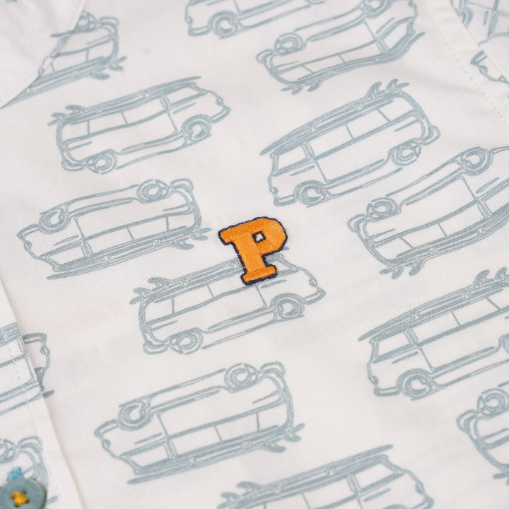 Poney Boys Beige Adam's Campervan Short Sleeve Shirt