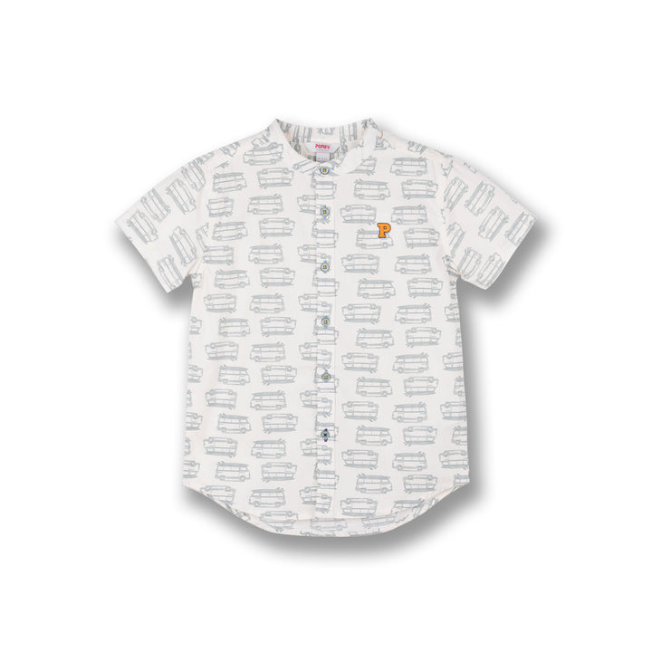 Poney Boys Beige Adam's Campervan Short Sleeve Shirt