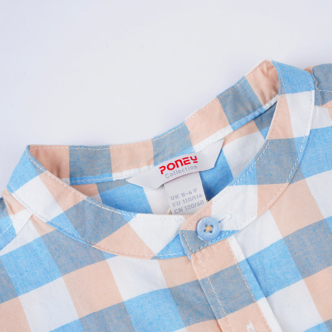Poney Boys Blue Bright Cheeks Short Sleeve Shirt