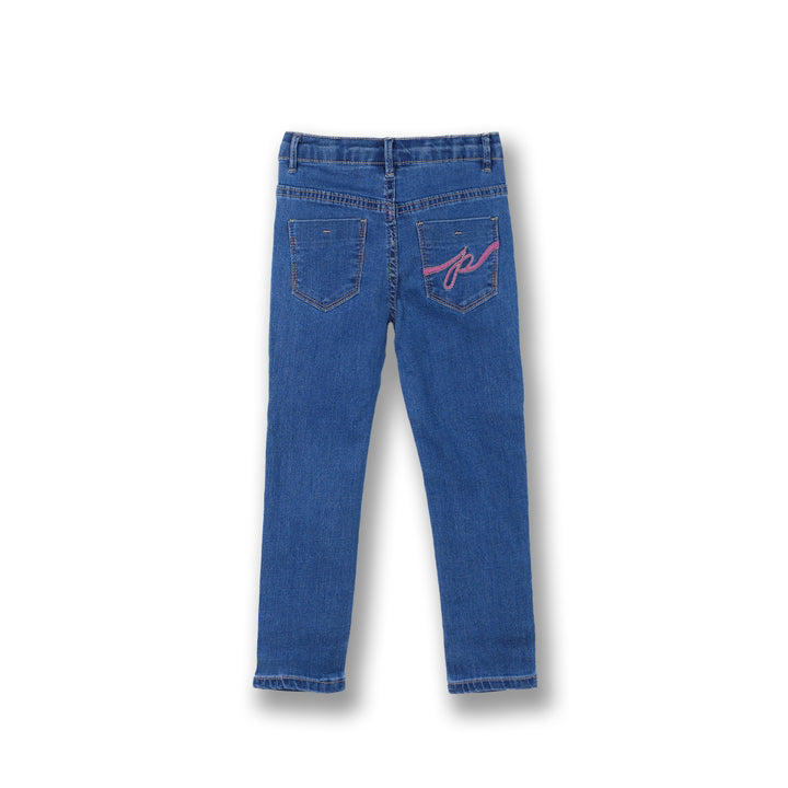 Poney Girls Denim Medium Blue Skinny Jeans 2230070