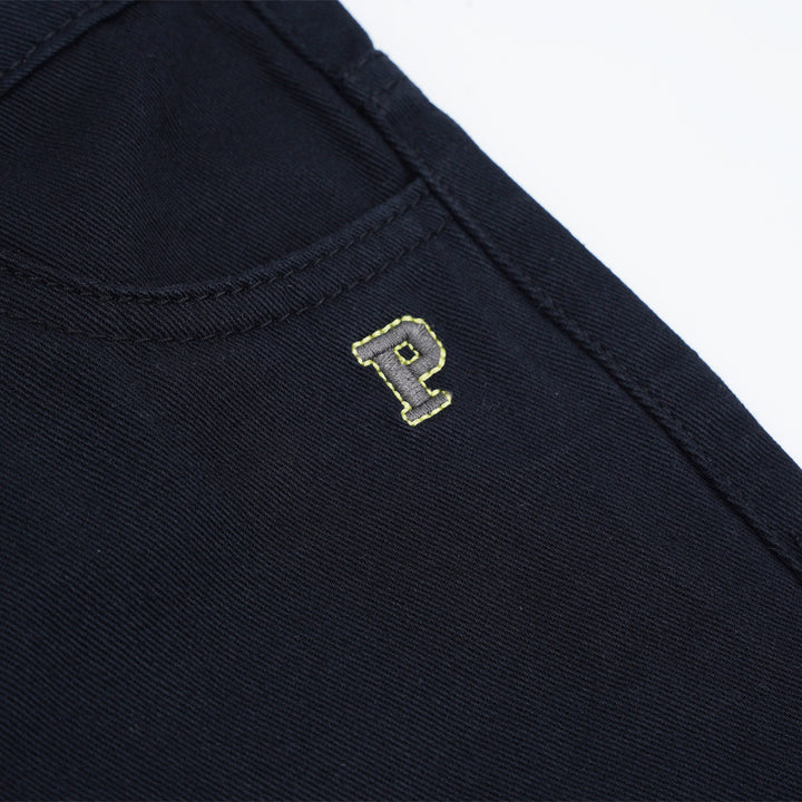 Poney Boys Black Twill Brush Chinos Short Pants