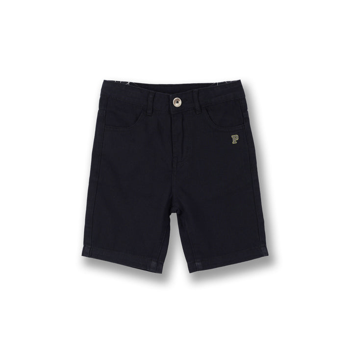 Poney Boys Black Twill Brush Chinos Short Pants