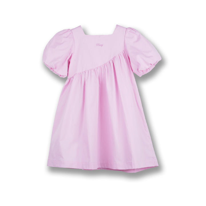 Poney Girls Pink Dreamy Pink Asymmetrical Short Sleeve Dress