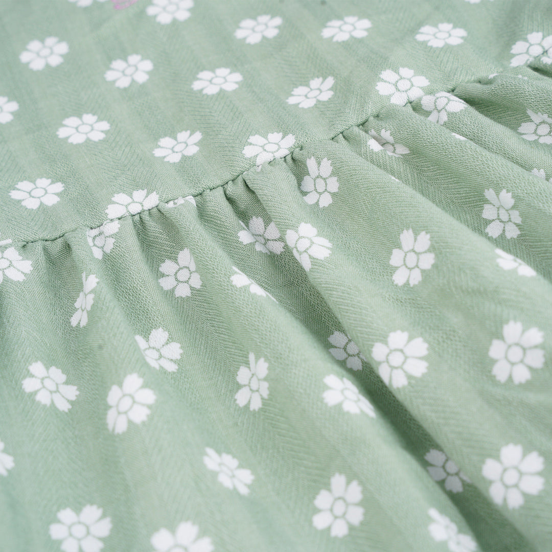 Poney Girls Green Granite Greeny Short Sleeve Dress