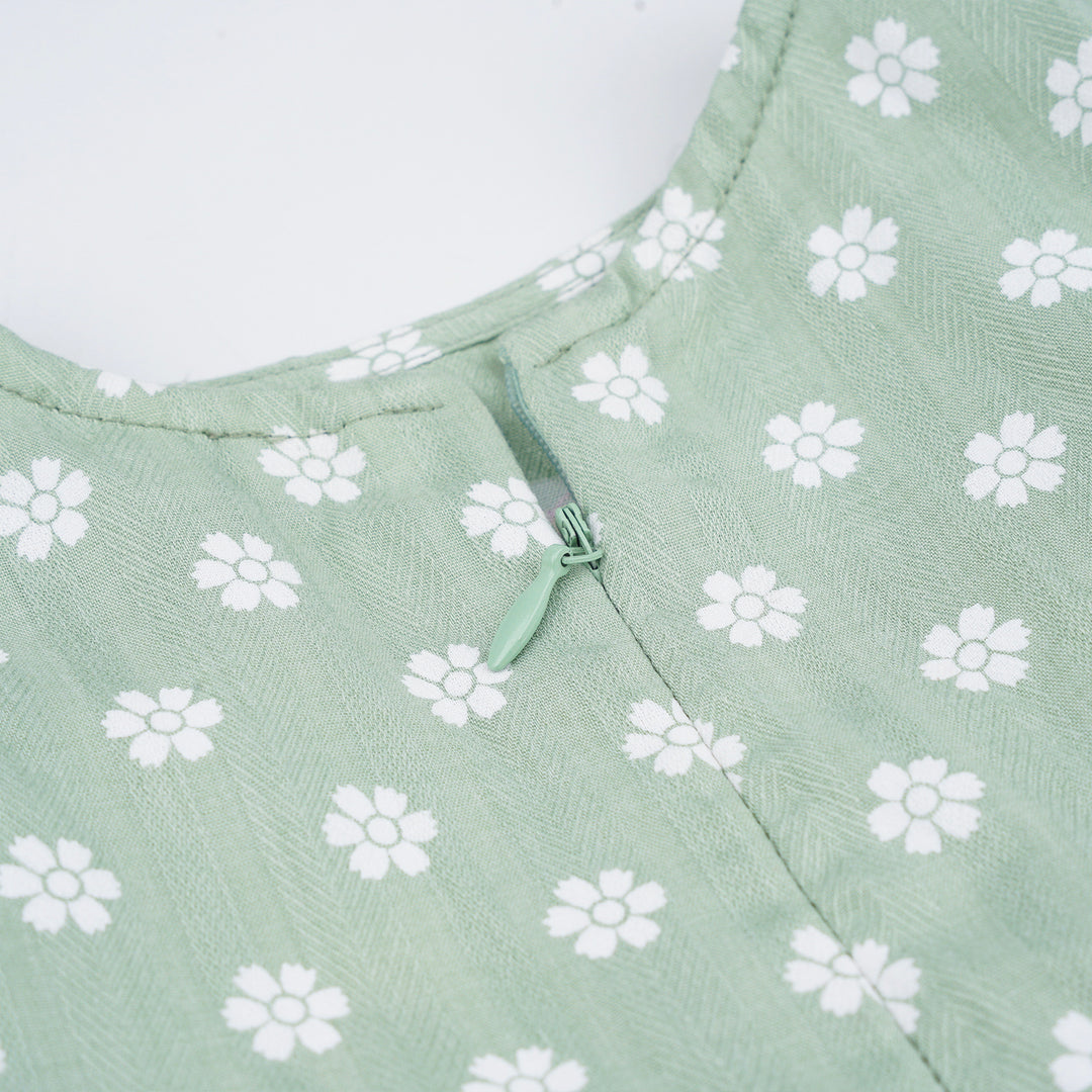 Poney Girls Green Granite Greeny Short Sleeve Dress
