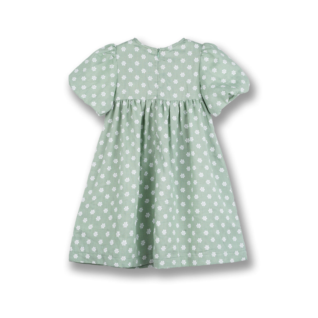 Poney Girls Green Granite Greeny Short Sleeve Dress