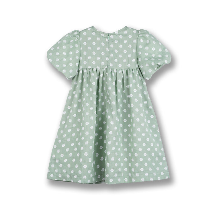 Poney Girls Green Granite Greeny Short Sleeve Dress