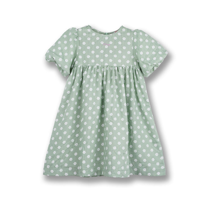 Poney Girls Green Granite Greeny Short Sleeve Dress