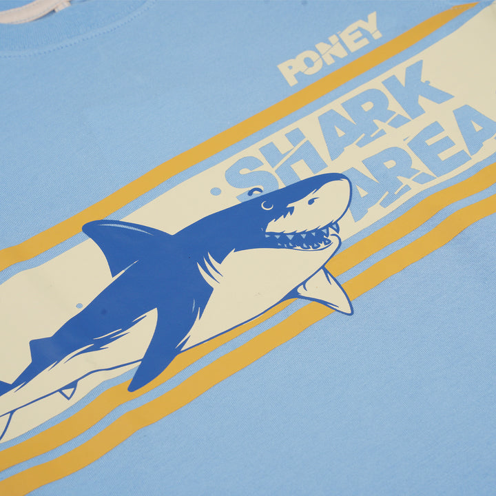 Poney Boys Blue Shark Area Long Sleeve Top