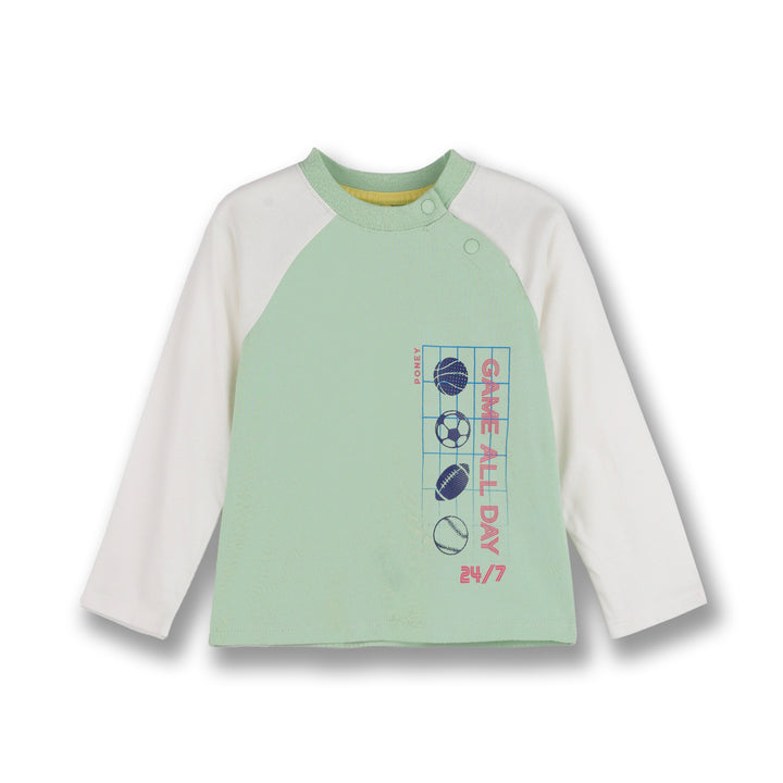 Poney Boys Green Game All Day Long Sleeve Top