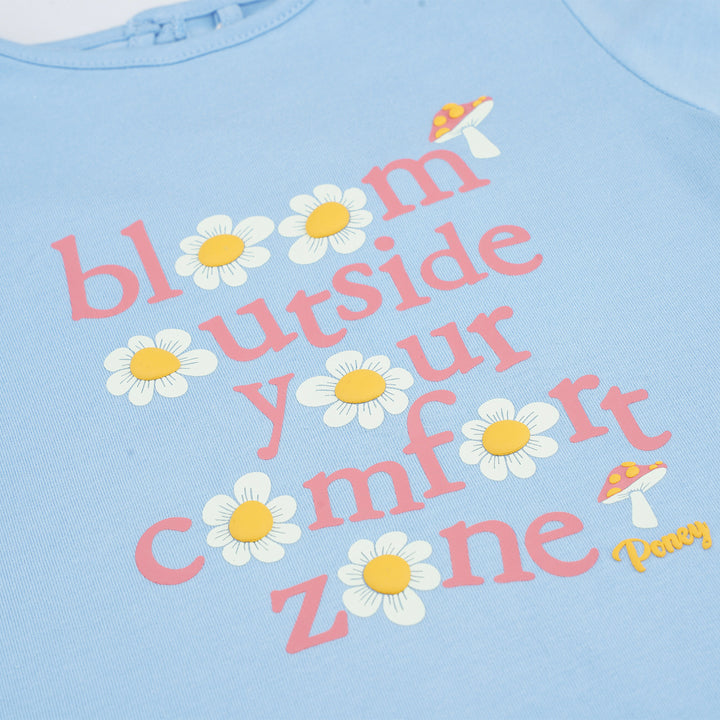 Poney Girls Blue Bloom Outside Your Comfort Zone Long Sleeve Top