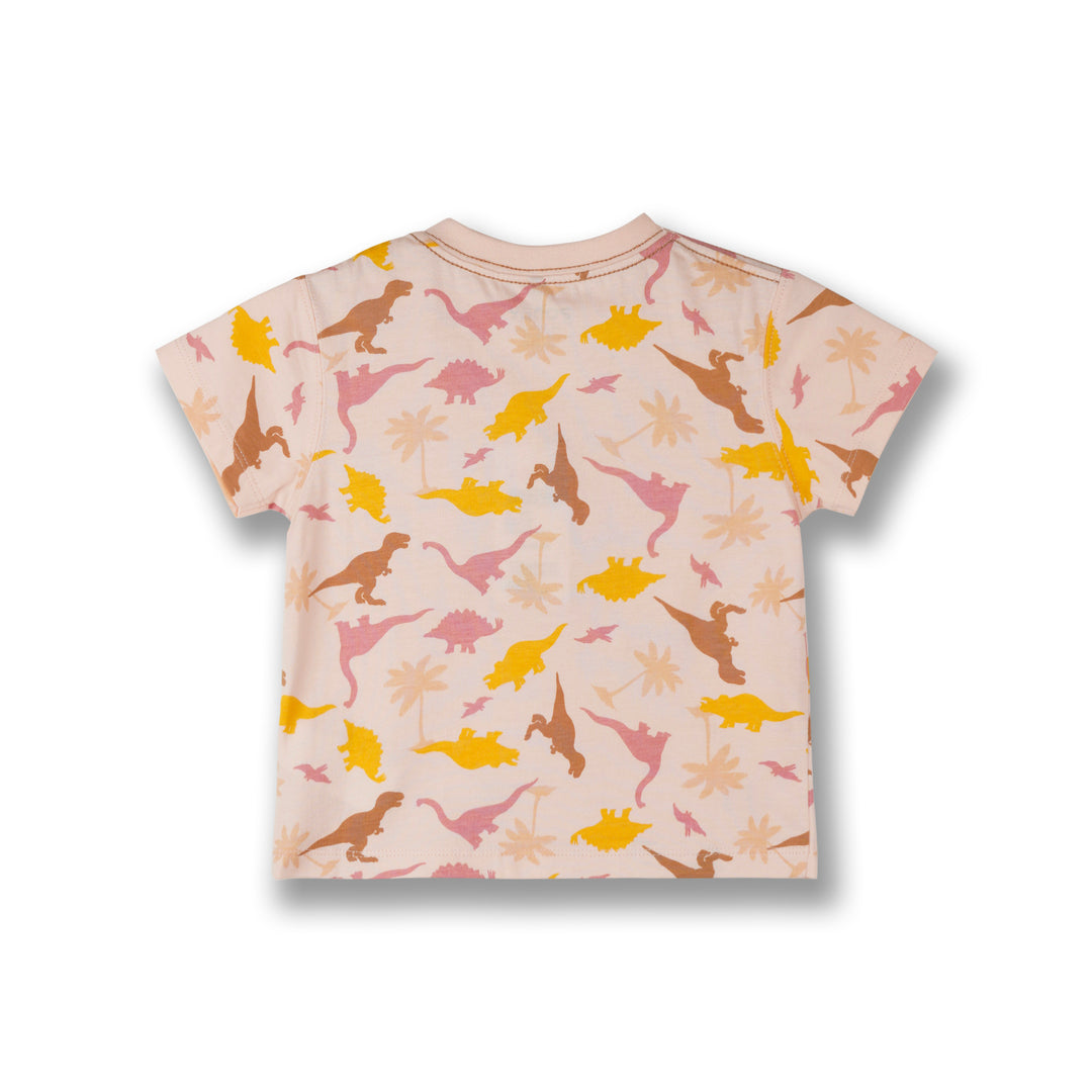 Poney Boys Lt. Orange Dino's World Short Sleeve Tee