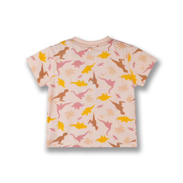 Poney Boys Lt. Orange Dino's World Short Sleeve Tee