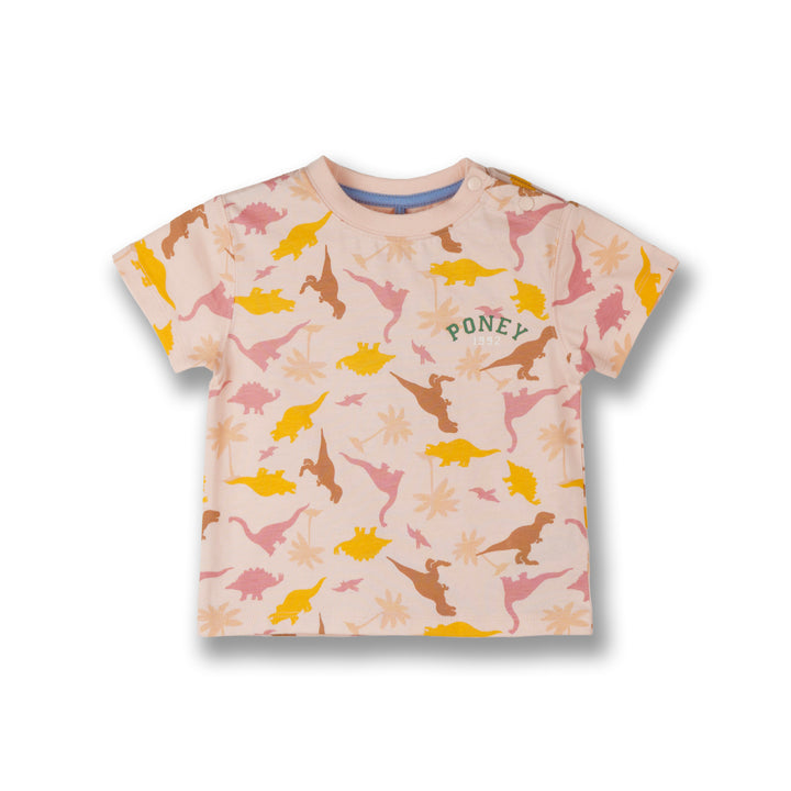 Poney Boys Lt. Orange Dino's World Short Sleeve Tee