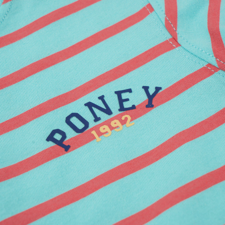 Poney Boys Turquoise Bright Striped Short Sleeve Tee