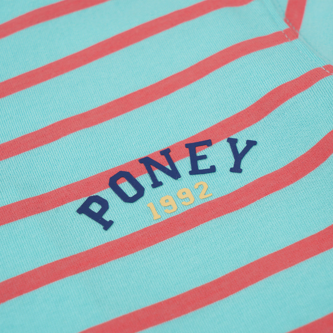 Poney Boys Turquoise Bright Striped Short Sleeve Tee