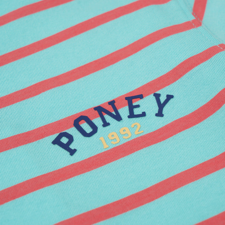 Poney Boys Turquoise Bright Striped Short Sleeve Tee
