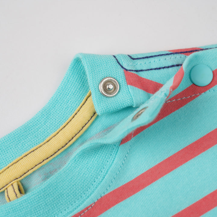 Poney Boys Turquoise Bright Striped Short Sleeve Tee