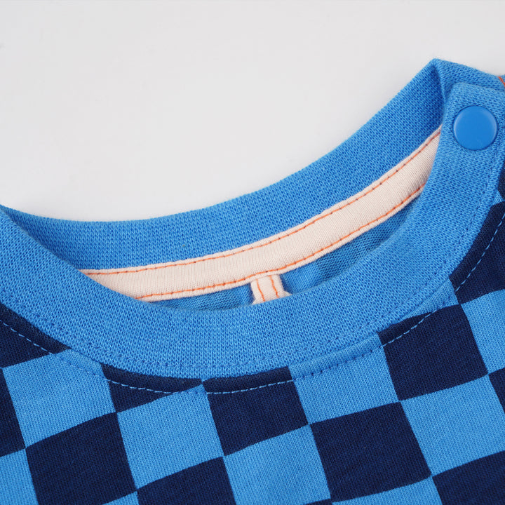 Poney Boys Blue Midnight Checks Short Sleeve Tee