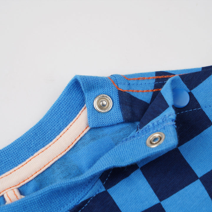 Poney Boys Blue Midnight Checks Short Sleeve Tee