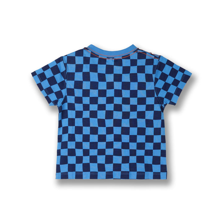 Poney Boys Blue Midnight Checks Short Sleeve Tee