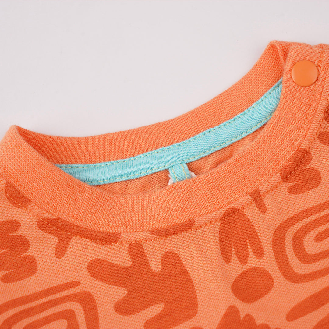 Poney Boys Orange Clay Aztec Short Sleeve Tee