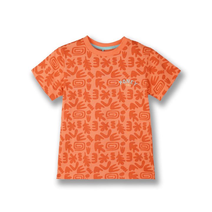 Poney Boys Orange Clay Aztec Short Sleeve Tee
