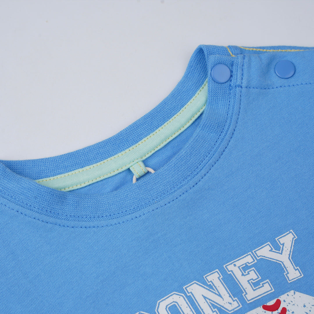 Poney Boys Blue Baseball Logo Short Sleeve Tee