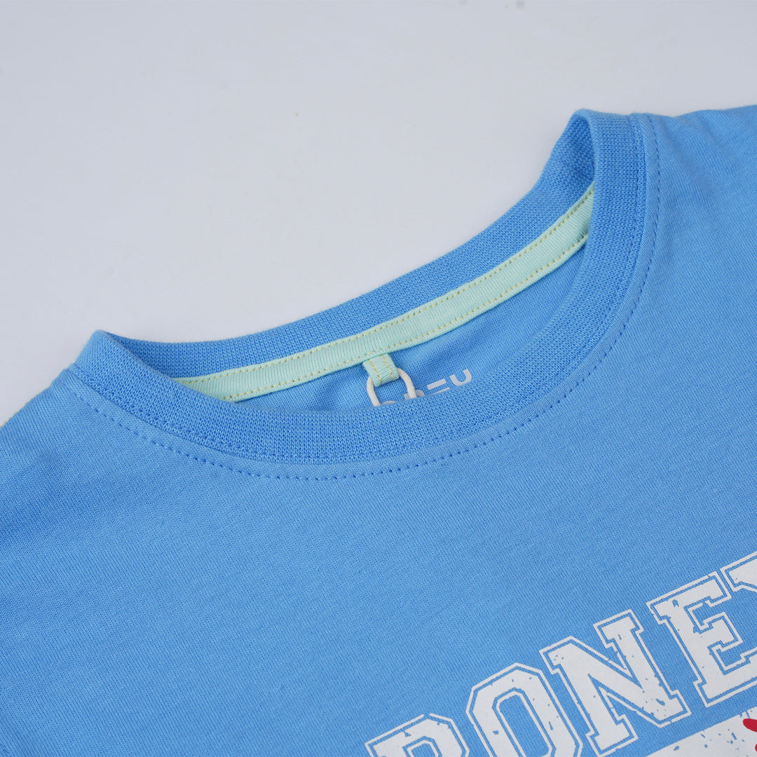 Poney Boys Blue Baseball Logo Short Sleeve Tee