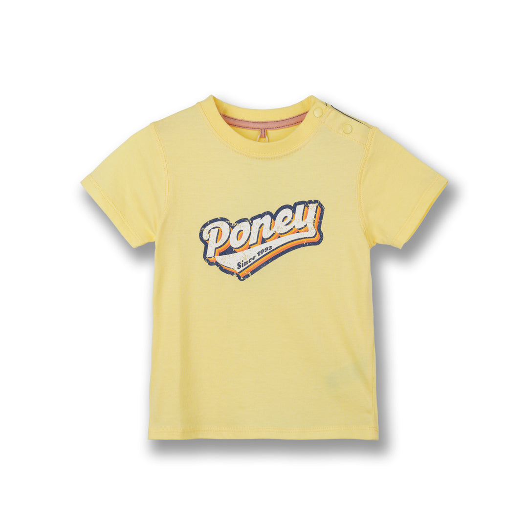 Poney Boys Yellow Classic Poney Logo Short Sleeve Tee