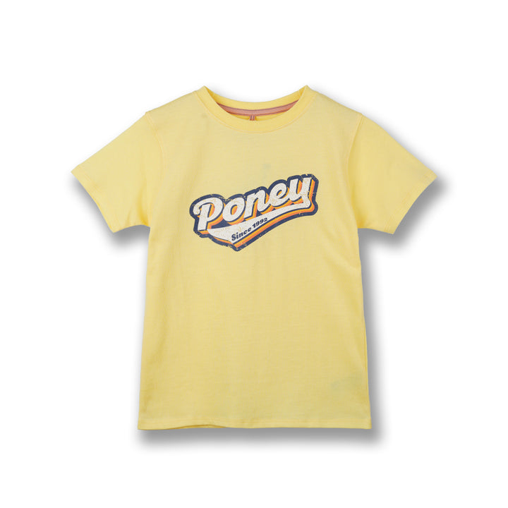 Poney Boys Yellow Classic Poney Logo Short Sleeve Tee