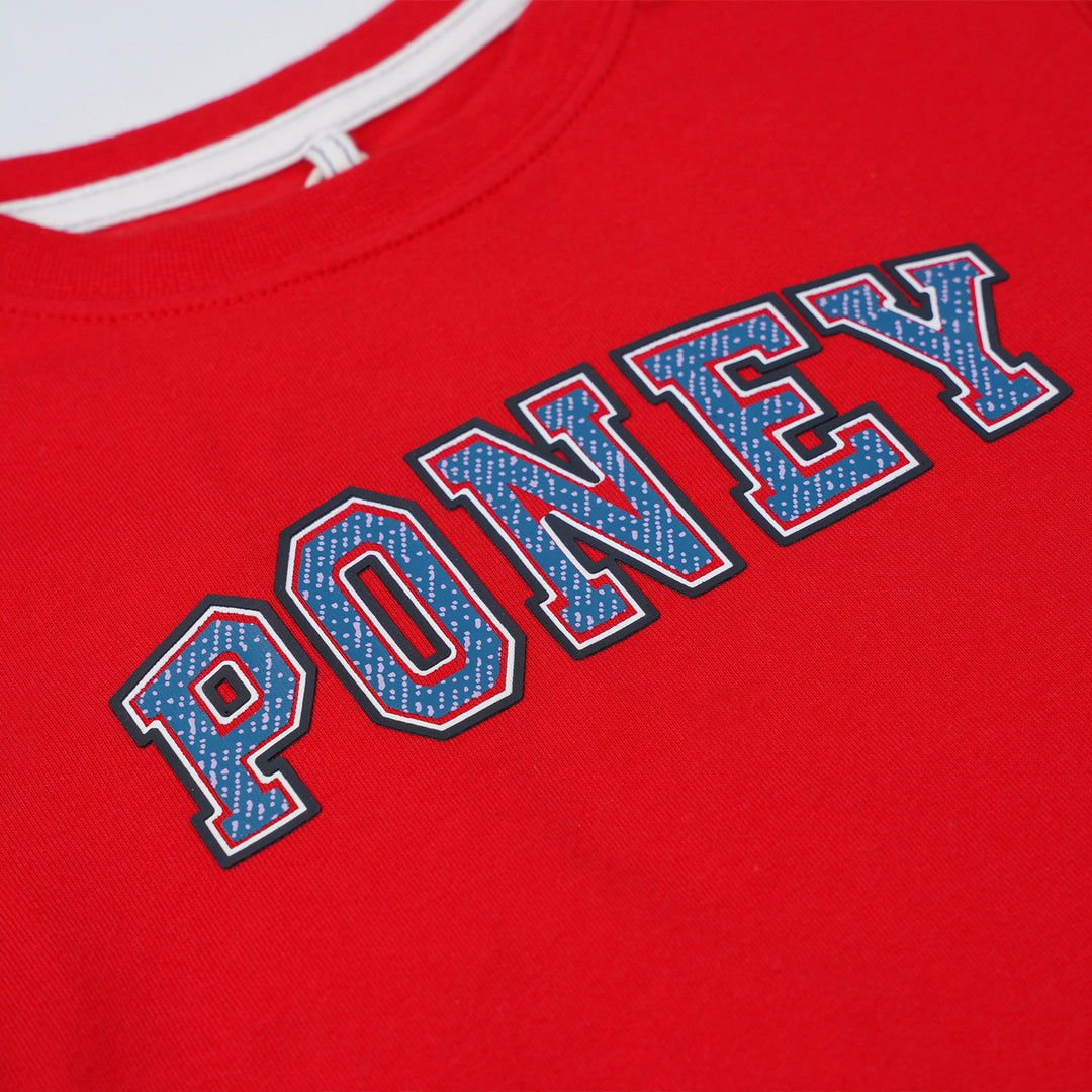 Poney Boys Red Poney Bold Logo Short Sleeve Tee