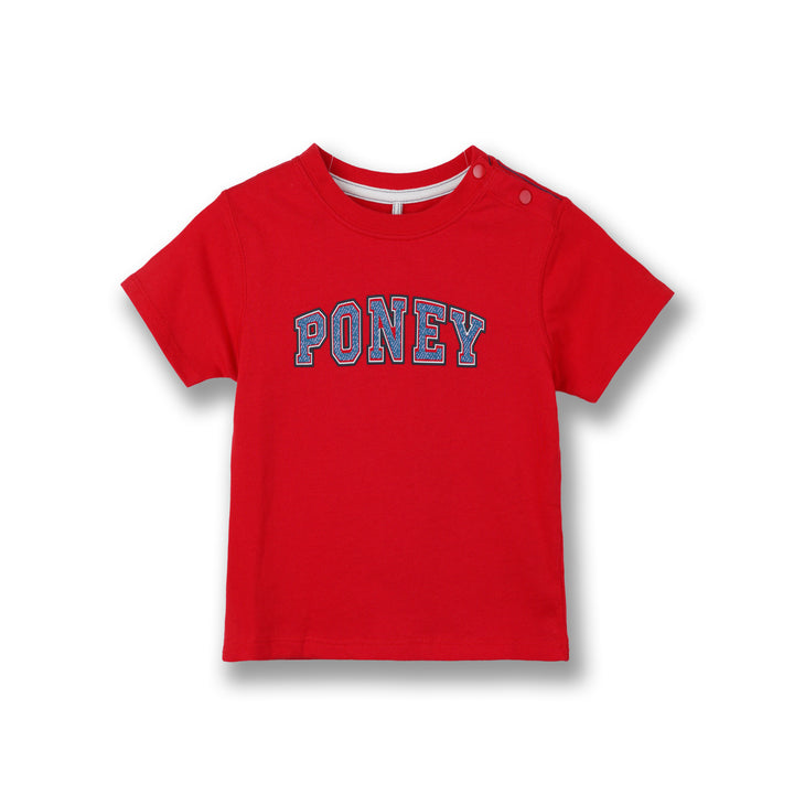 Poney Boys Red Poney Bold Logo Short Sleeve Tee