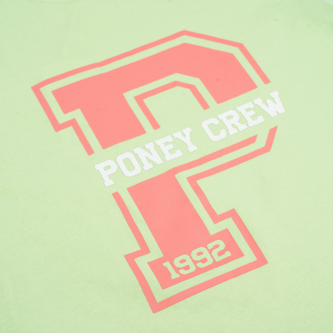 Poney Girls Green Campus Logo Short Sleeve Tee