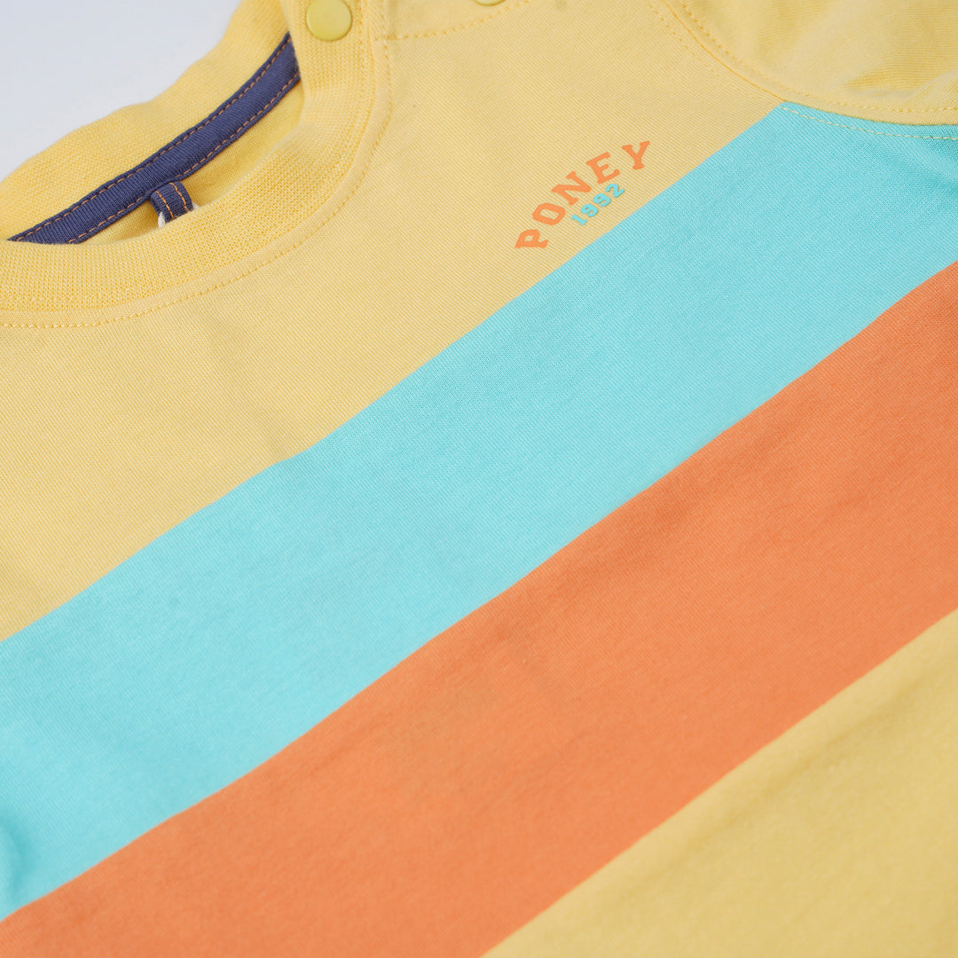 Poney Boys Yellow Contrast Trio Cut & Sew Short Sleeve Tee