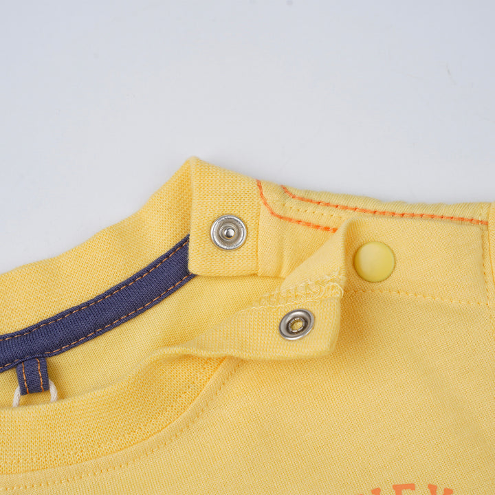 Poney Boys Yellow Contrast Trio Cut & Sew Short Sleeve Tee