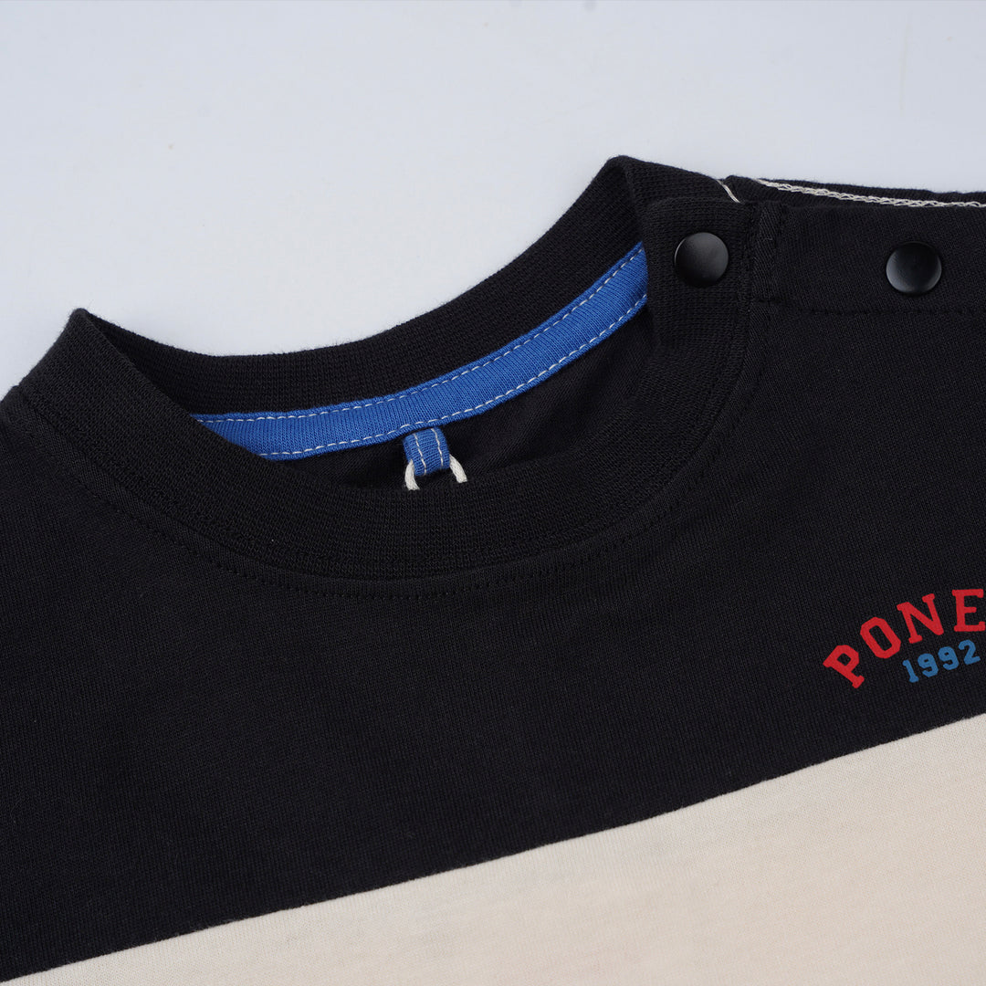 Poney Boys Black Bright Trio Cut & Sew Short Sleeve Tee