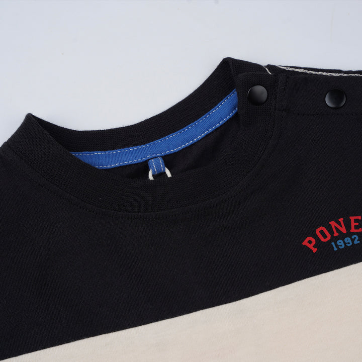 Poney Boys Black Bright Trio Cut & Sew Short Sleeve Tee