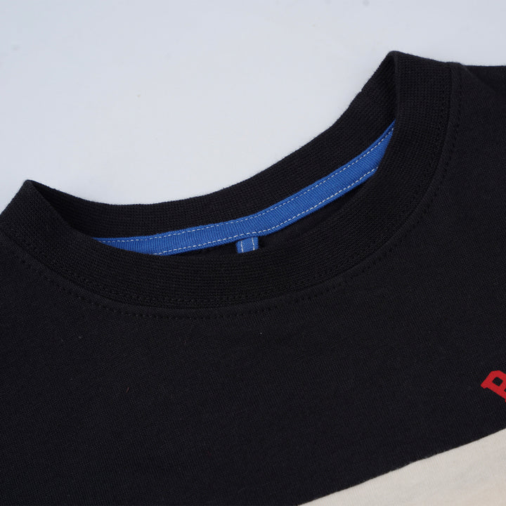 Poney Boys Black Bright Trio Cut & Sew Short Sleeve Tee