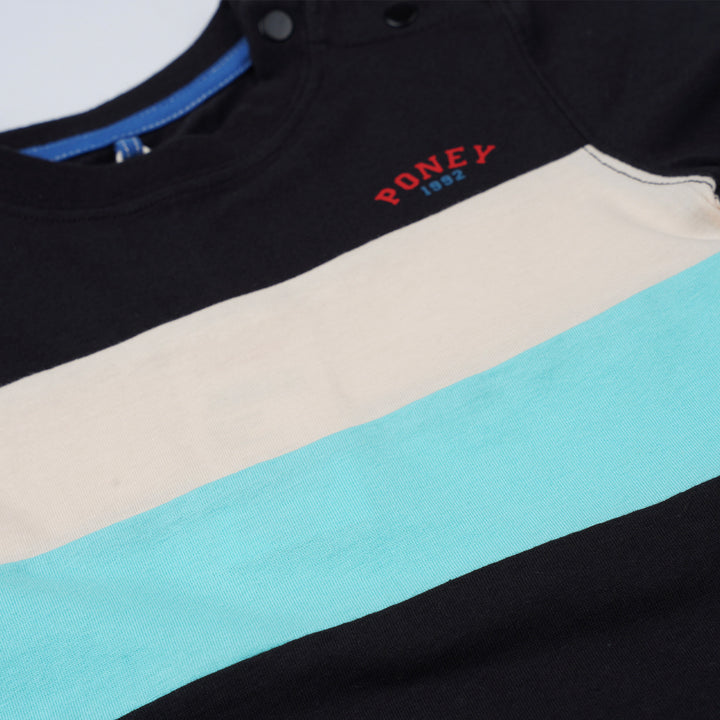 Poney Boys Black Bright Trio Cut & Sew Short Sleeve Tee