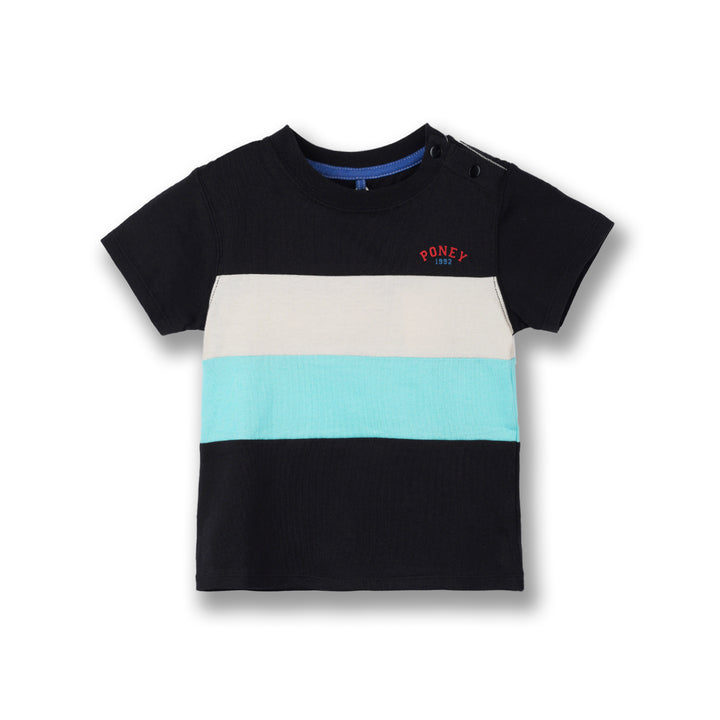 Poney Boys Black Bright Trio Cut & Sew Short Sleeve Tee