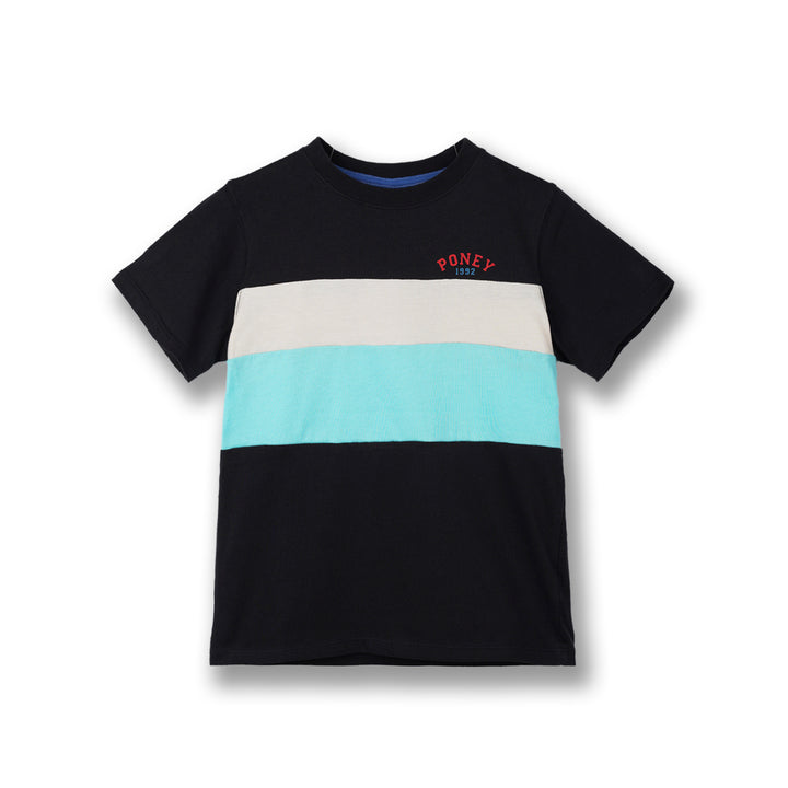 Poney Boys Black Bright Trio Cut & Sew Short Sleeve Tee