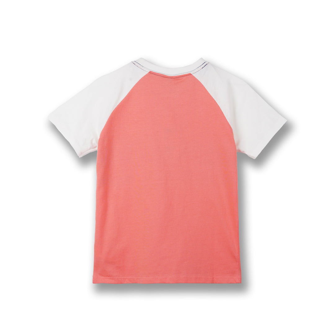 Poney Boys Pink Fire Whirl Striped Short Sleeve Tee